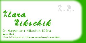 klara mikschik business card