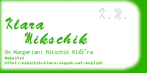 klara mikschik business card
